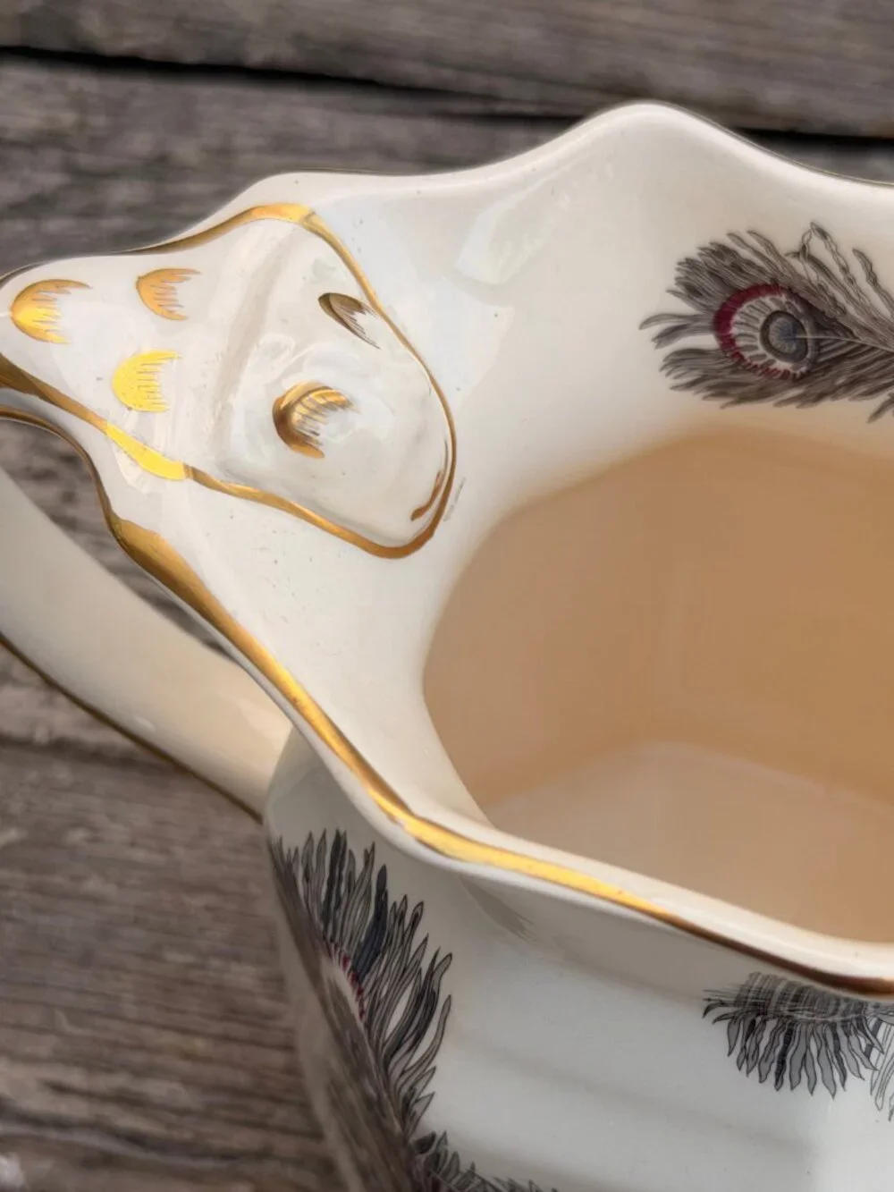 Vintage Mason’s Ironstone Hera Pitcher Liberty of London Peacock Feather ENGLAND